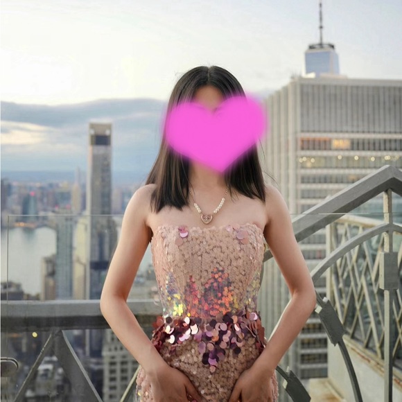 NWOT Bronx and Banco Farah Strapless Blush Gown Prom - Picture 5 of 14